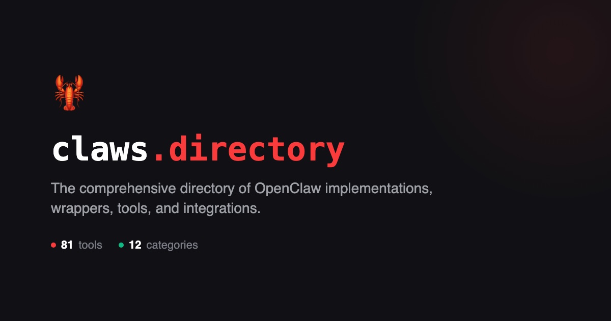 claws.directory — The OpenClaw Ecosystem Directory